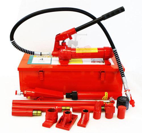 4 ton hydraulic air pump lift porta power ram body shop repair tool set kit