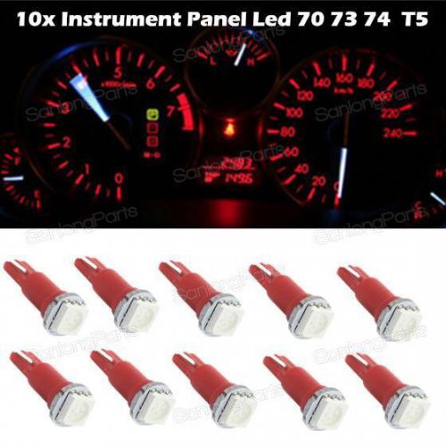 10x red led bulbs t5 70 73 74 for ford instrument dashboard gauge speedo light