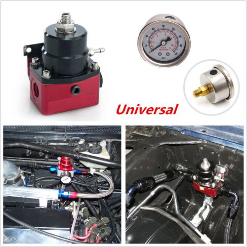 Universal adjustable fuel pressure regulator kit + 160psi gauge an 6 fitting end