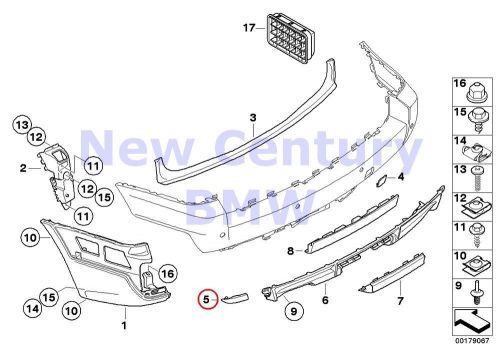 Bmw genuine mounting parts reflector reflector left e83n