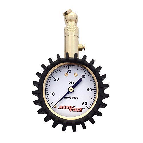 Accu-gage rs60xa professional tire pressure gauge with protective rubber guard