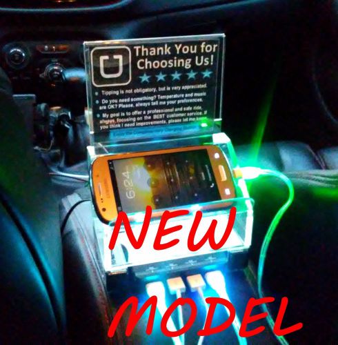 Uber charging station tip box + detachable 4 fastcharge usb port  + 4 cables