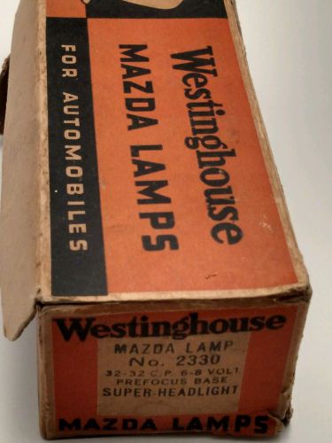 Vintage westinghouse mazda 2330 lamp&#039;s with box 32-32c 6-8 volt headlight bulb&#039;s
