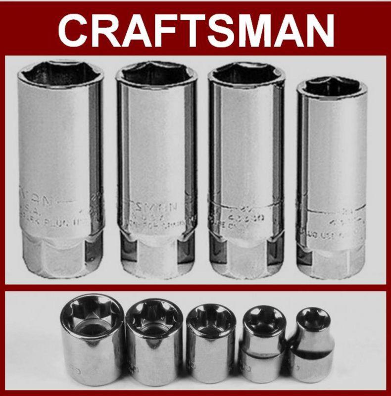 Craftsman 4/pc. 3/8” drive spark plug set & 5/pc. 8/point socket set!!!