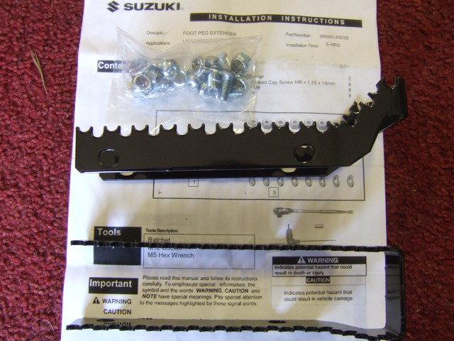 Suzuki lt-r450 foot peg maxi miser extender p/n 990a0-45039