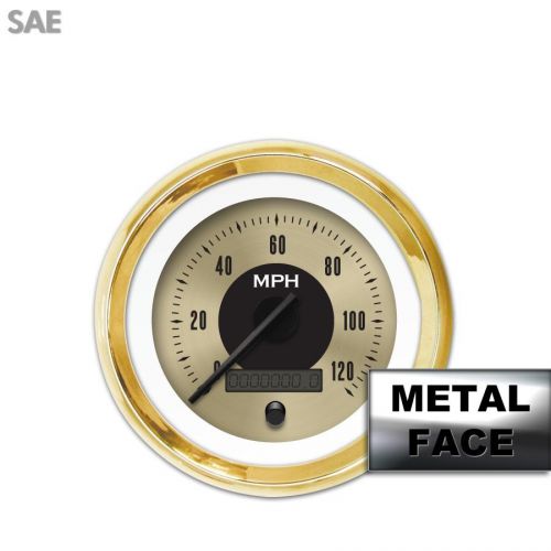 Speedometer gauge - sae american classic gold viii, black modern needles