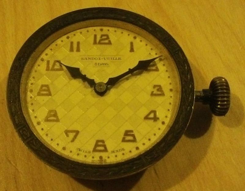 Immaculate sandoz-vuille 8-day car clock 1930 1931 1932 1934 1928 1925 1929