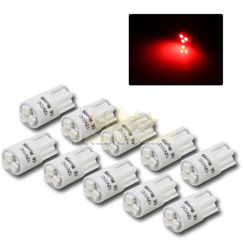 New 10pc usa style t10 168 194 3x 1210 smd chips led light bulbs red diy 2827