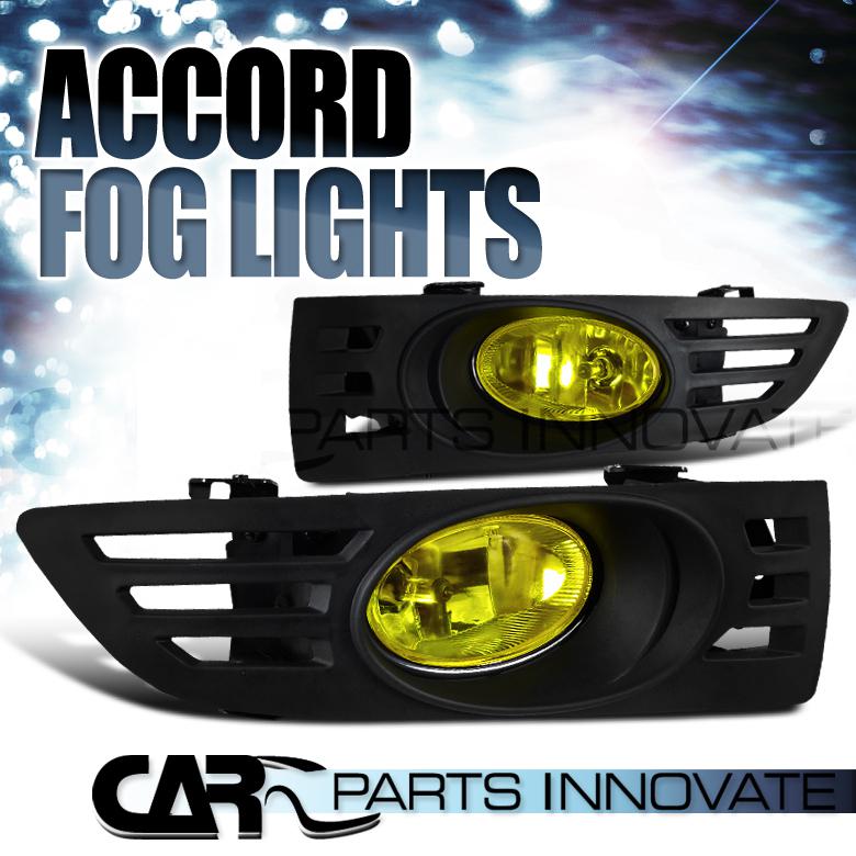 03-05 honda accord 2dr coupe yellow fog lights driving lamp w/ switch