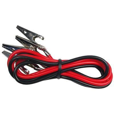 Electrical test clips with leads steel nickel plated 5 amp black/red leads pair