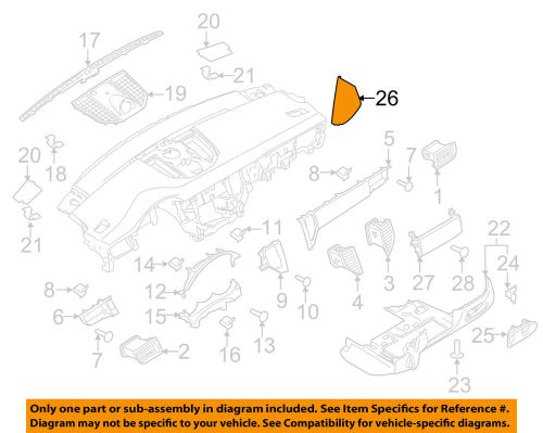 Porsche oem 15-16 macan instrument panel dash-side cover left 95b857175boe1