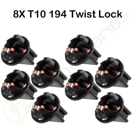 8pcs t10 twist lock wedge instrument panel dash light bulb base socket 168 194