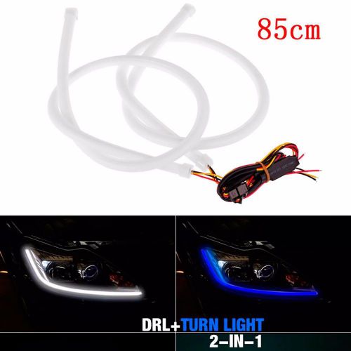 New 85cm sequential switchback led strips white blue tubes turnsignal headlight