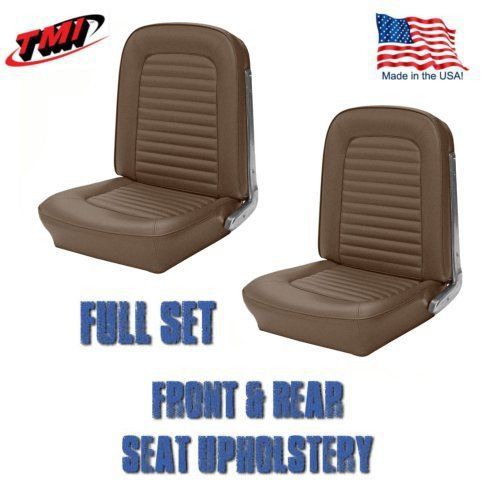 Front and rear seat upholstery palamino vinyl  by tmi, 1964-1/2 &amp;1965 mustang