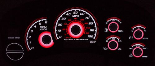 Red glow 99-02 chevy suburban / tahoe / silverado gauge face overlay lt es cab