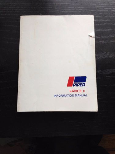 Piper lance ii, pa-32rt-300 pilots information manual