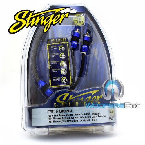 Stinger shi231.5 v2 1.5 foot feet 2 channel hpm3 rca cables wires car home audio