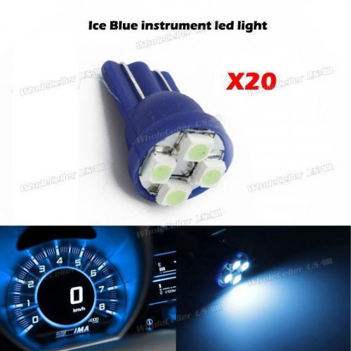 20x gauge cluster instrumental speedometer t10 wedge ice blue 12v led light bulb