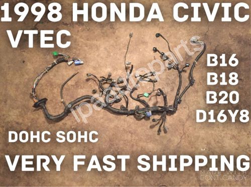 1998 honda civic oem engine wire harness vtec m/t ex b20z1 em1 si b16a2 d16y8 96