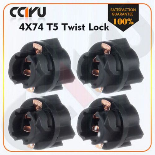 4pc t5 74 2721 wedge bulb sockets twist lock holders for instrument panel gauges