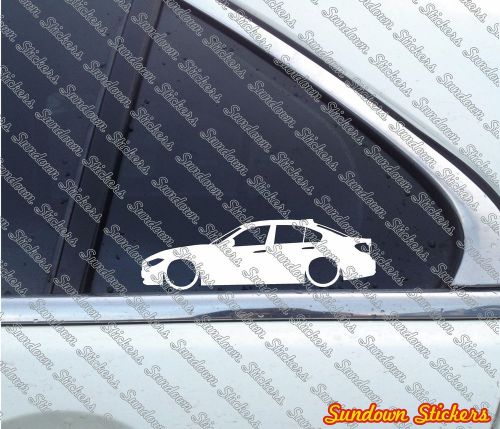 2x lowered car outline stickers - for bmw f30 3-series saloon 4-door (2012-)