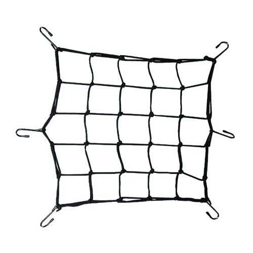 Cargo net 15&#034; sq. front end rack car seat trunk motorcycle atv stretches to 30&#034;