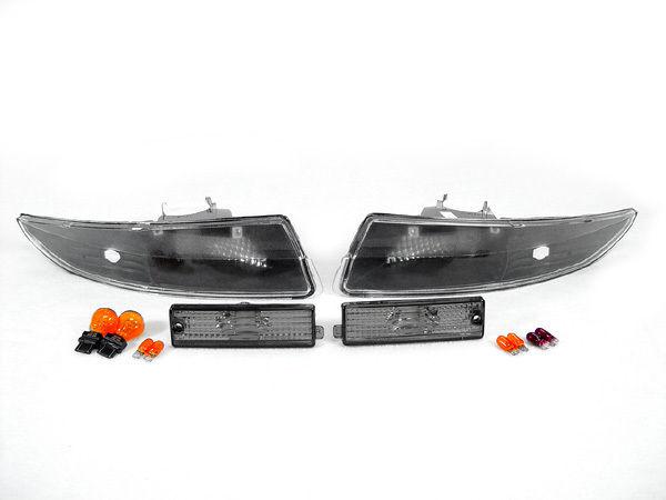 Depo black / clear camaro front bumper signal lights + rear side marker lights
