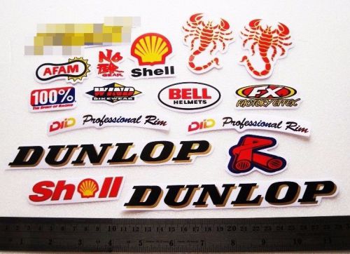 Logo sponsor motorcycle car decal sticker motocross red scorpion  set of 16 pcs