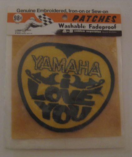 Scarce nos vintage un sew 1970 yamaha snowmobile patch i love you in package