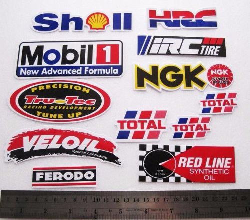 Logo sponsor motorcycle car decal stickers motocross racing sport  set of 12 pcs