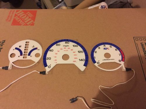 1998-2002 honda accord 4 cyl automatic trans white glow gauges green &amp; blue