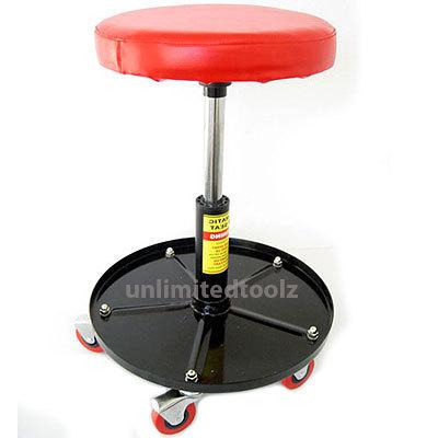Mechanic adjustable roller seat w/ tool storage tray home automotive casters new
