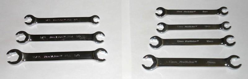 Carquest pro value 7 piece inch metric flare nut wrench set 3/8-11/16 and 9-17mm