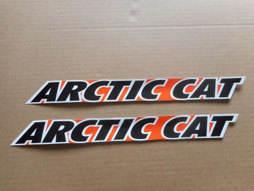 Arctic cat snowmobile sticker set 1 1/2&#034; x 12 1/4&#034;  black on orange