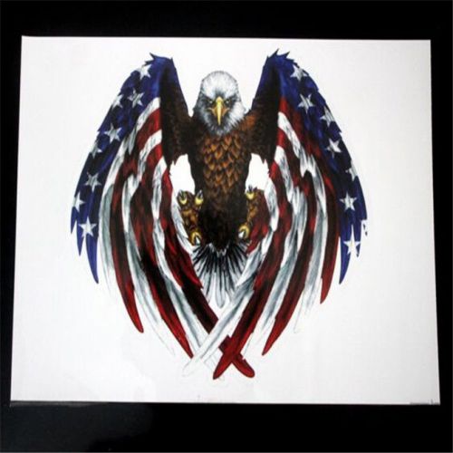 Eagle with american flag sticker helmet sticker bumper sticker small