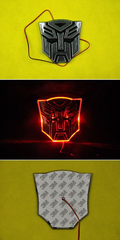 3d waterproof led transformers autobot emblem badge decal car sticker red