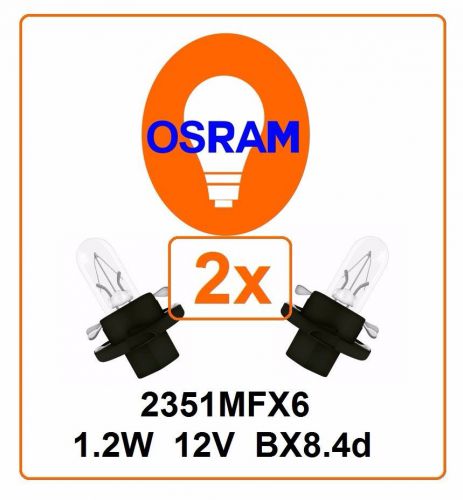 2x 2351mfx6 osram 1.2w 12v bx8.4d miniature instrument 1,2w bx8,4d auto germany