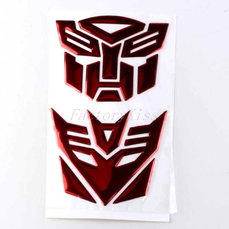 New transformers emblem sticker decal autobot & decepticon red
