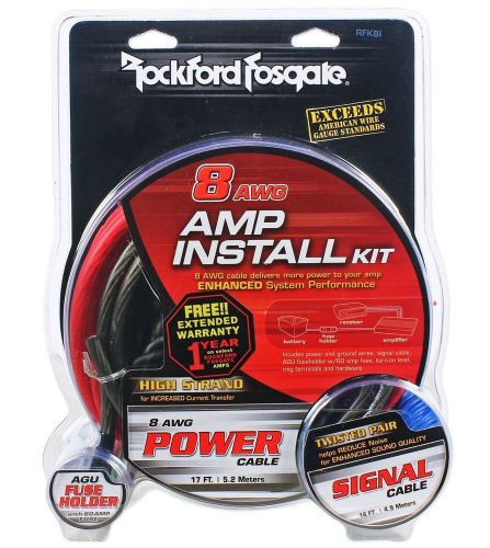 Rockford fosgate rfk8i 8 gauge complete car amplifier installation amp wire kit
