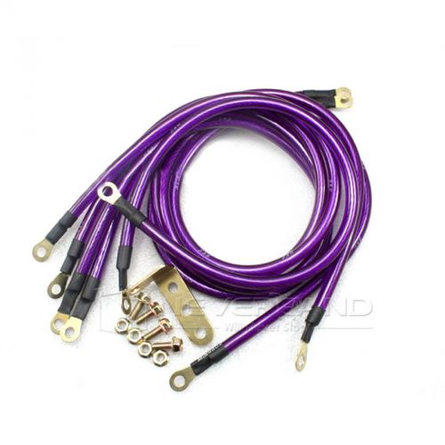 5 point grounding ground wire performance cable system kit purple car universal