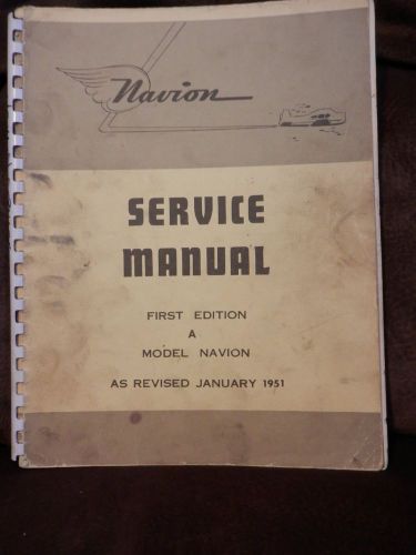 Navion service manual first edition a model navion as revised january 1951