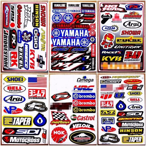 Nascar  motocross decals racing car truck helmet decor stickers  6 sheets
