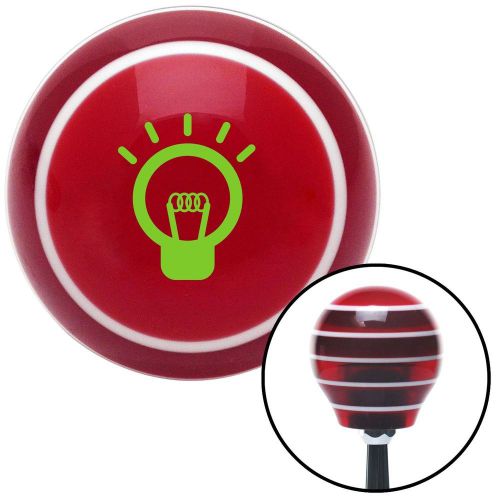 Green light bulb on red stripe shift knob with m16 x 1.5 insert rat rod vintage