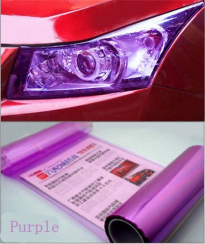 Vinyl film tint 12&#034; x 24&#034; headlight taillight fog wrap cover gloss purple