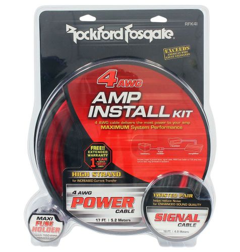 Rockford fosgate rfk4i 4 gauge amplifier/amp ofc wiring/wire install kit+rca