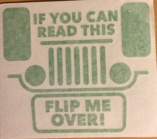 Jeep flip me over vinyl decal green custom look great gift ships free