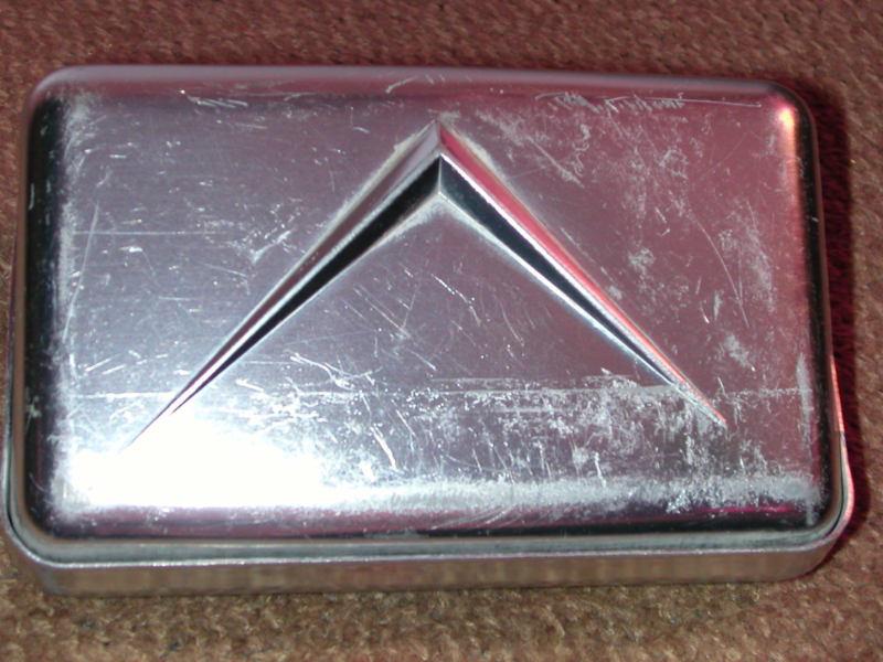 Vintage cadillac silver magnetic dashboard ashtray v emblem 50's 60's