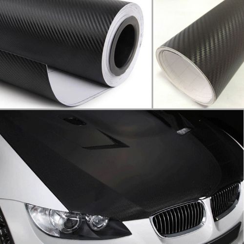 1pc black carbon fiber car vehicle wrap sheet roll film sticker decal 127x30cm
