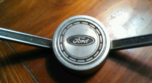 Vintage early ford bronco steering wheel original center horn ring 66-77 rare!