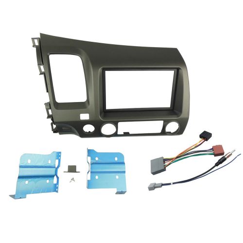 Double din fascia for honda civic dvd radio dash mount trim kit with iso wiring